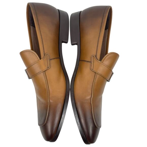 Salvatore Ferragamo Benson Burnished Side Buckle Leather Loafer Size 11E - Picture 5 of 13
